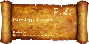 Petrányi Loránd névjegykártya